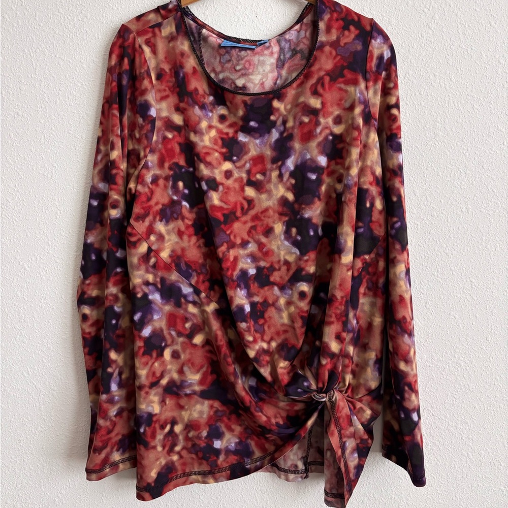 Simply Vera Vera Wang Tie Front Long Sleeve Blouse
